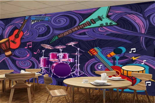 Avikalp MWZ3460 Guitar Drums Tabla Music Keyboard HD Wallpaper for Disco Club Karaoke