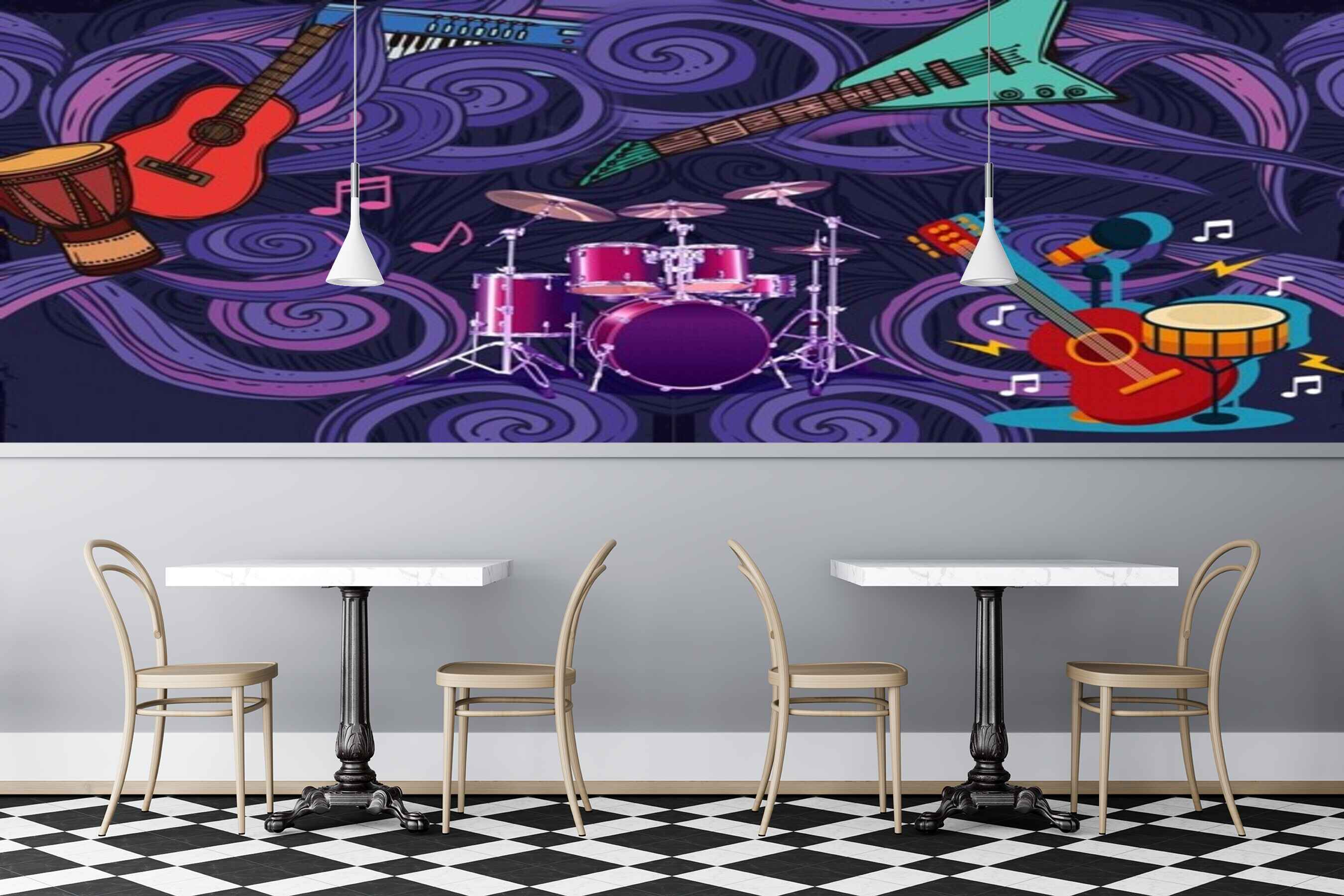 Avikalp MWZ3460 Guitar Drums Tabla Music Keyboard HD Wallpaper for Disco Club Karaoke Avikalp MWZ3460 Guitar Drums Tabla Music Keyboard HD Wallpaper for Disco Club Karaoke