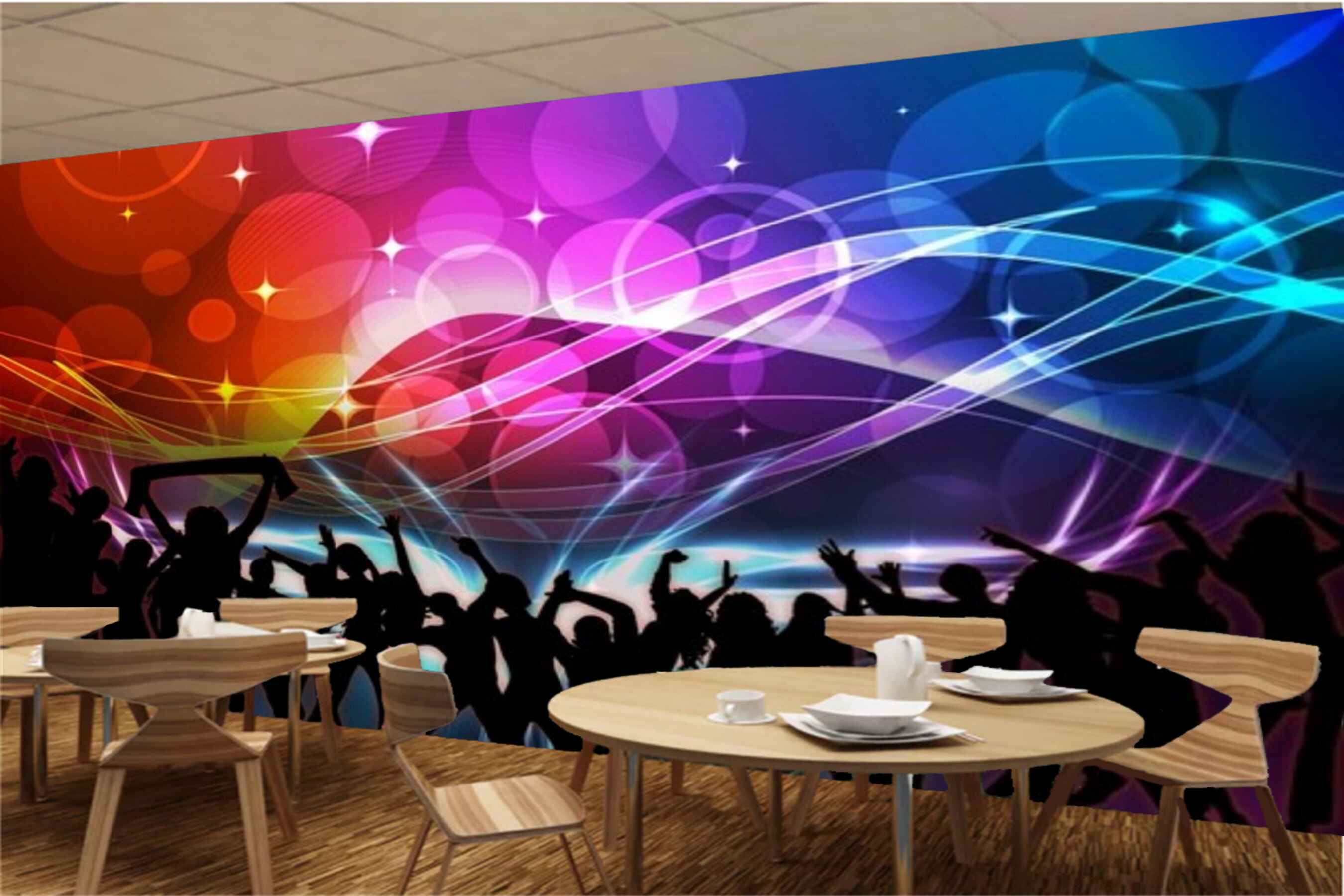 Avikalp MWZ3481 Music Dancing Rainbow Waves HD Wallpaper for Disco Club Karaoke Avikalp MWZ3481 Music Dancing Rainbow Waves HD Wallpaper for Disco Club Karaoke