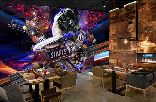 Avikalp MWZ3502 Mic Music Starts Now HD Wallpaper for Disco Club Karaoke