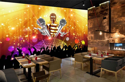 Avikalp MWZ3503 Music Mic Singers Dancers HD Wallpaper for Disco Club Karaoke