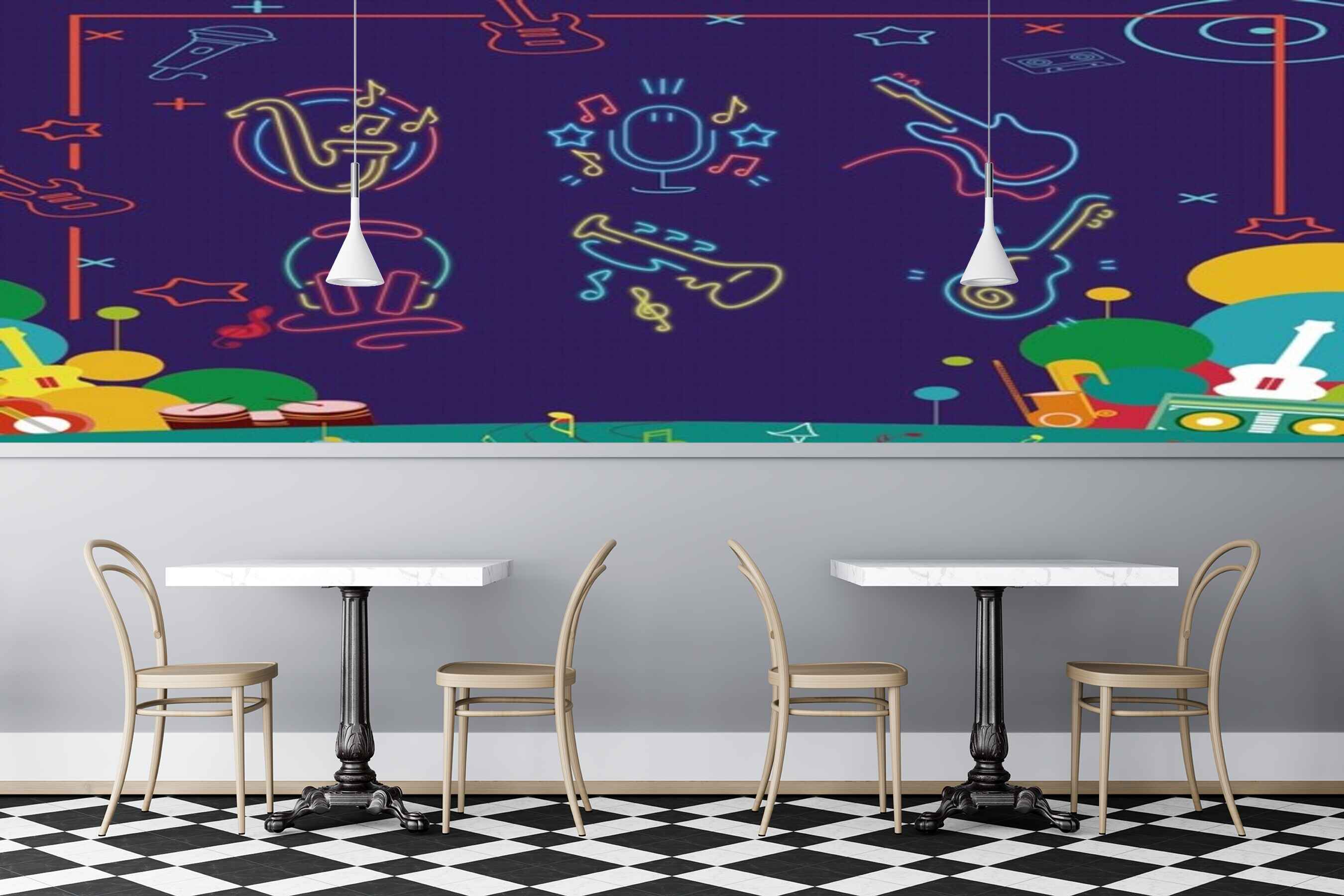 Avikalp MWZ3506 Colourful Musical Instruments HD Wallpaper for Disco Club Karaoke Avikalp MWZ3506 Colourful Musical Instruments HD Wallpaper for Disco Club Karaoke