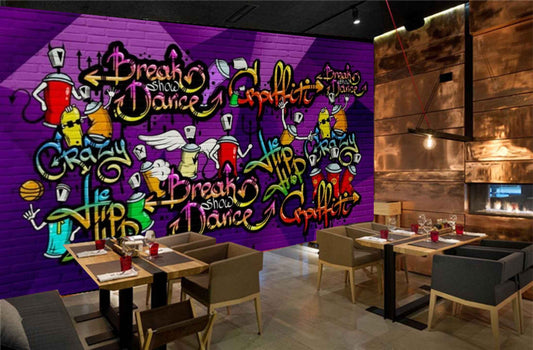 Avikalp MWZ3516 Break Dance Hip Hop Craffito Music HD Wallpaper for Disco Club Karaoke