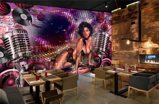 Avikalp MWZ3520 Girl Mics Music Lights Dj HD Wallpaper for Disco Club Karaoke