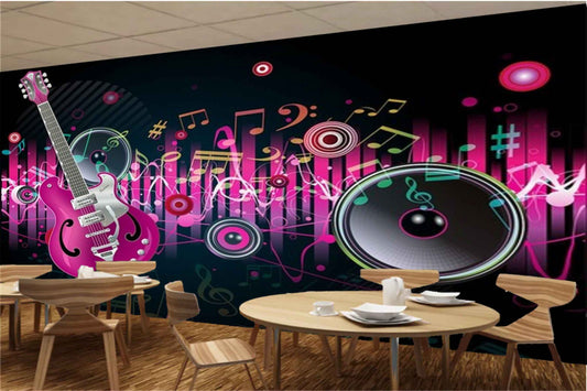 Avikalp MWZ3528 Guitar Musical Signs Instruments HD Wallpaper for Disco Club Karaoke