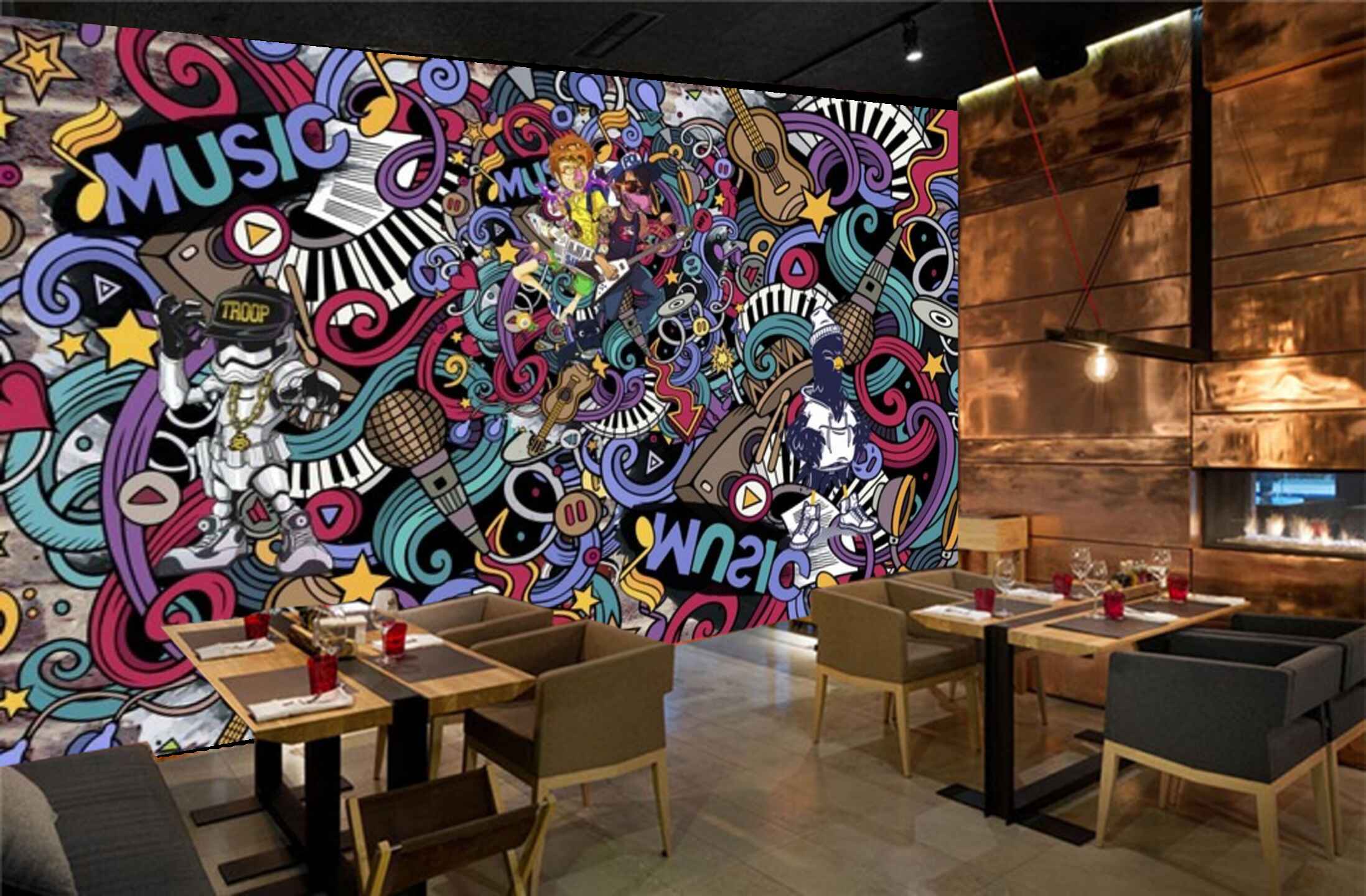 Avikalp MWZ3537 Musical Instruments Doodle Designs HD Wallpaper for Disco Club Karaoke Avikalp MWZ3537 Musical Instruments Doodle Designs HD Wallpaper for Disco Club Karaoke