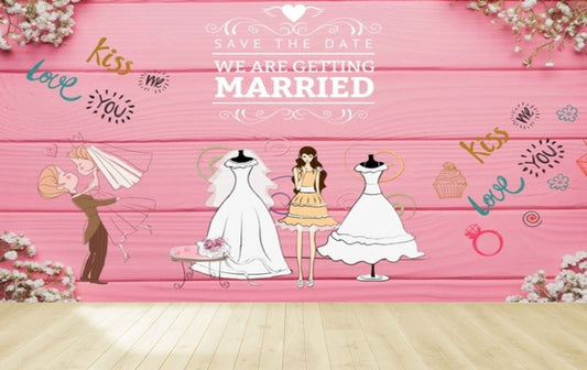Avikalp MWZ3554 Getting Married Love Kiss HD Wallpaper for Fashion Boutique