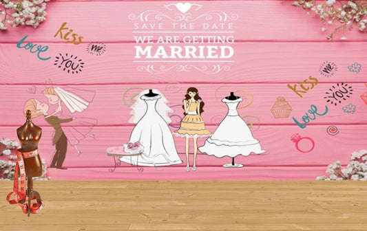 Avikalp MWZ3554 Getting Married Love Kiss HD Wallpaper for Fashion Boutique