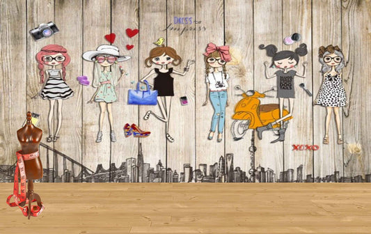 Avikalp MWZ3555 Designing Girls Fashion Scooty HD Wallpaper for Fashion Boutique