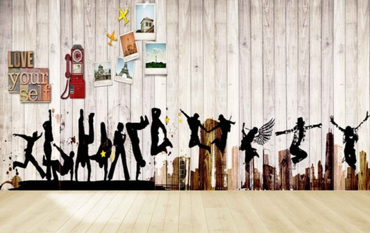 Avikalp MWZ3556 Love Yourself Dancers Singers Cards HD Wallpaper for Fashion Boutique