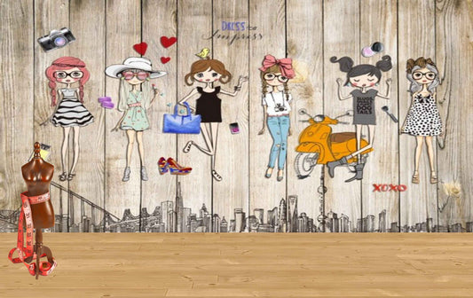 Avikalp MWZ3557 Fashion Girls Clothes Scooty Xoxo HD Wallpaper for Fashion Boutique