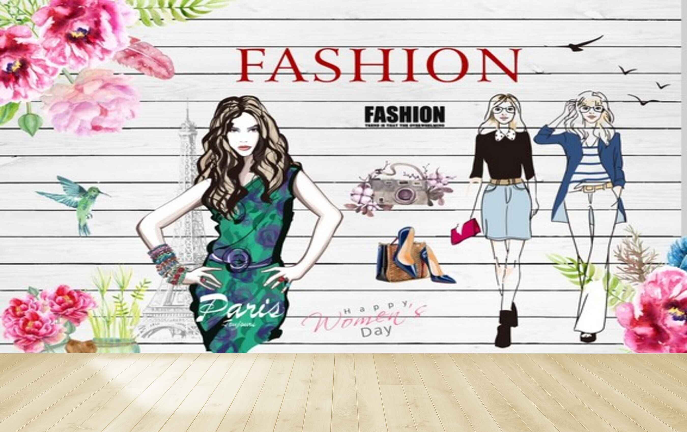 Avikalp MWZ3563 Fashion Girls Womens Day Roses Birds HD Wallpaper for Fashion Boutique Avikalp MWZ3563 Fashion Girls Womens Day Roses Birds HD Wallpaper for Fashion Boutique