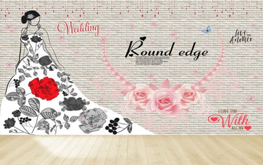Avikalp MWZ3566 Dresses Wedding Round Edge HD Wallpaper for Fashion Boutique
