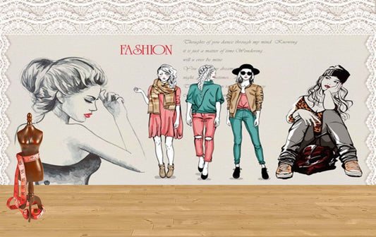 Avikalp MWZ3574 Fashion Clothes Girls HD Wallpaper for Fashion Boutique