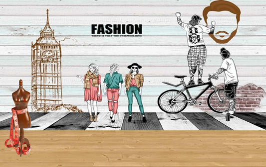 Avikalp MWZ3576 Fashion Girls Boys Cycles HD Wallpaper for Fashion Boutique