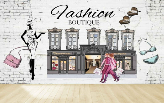 Avikalp MWZ3579 Fashion Boutique Building Clothes HD Wallpaper for Fashion Boutique