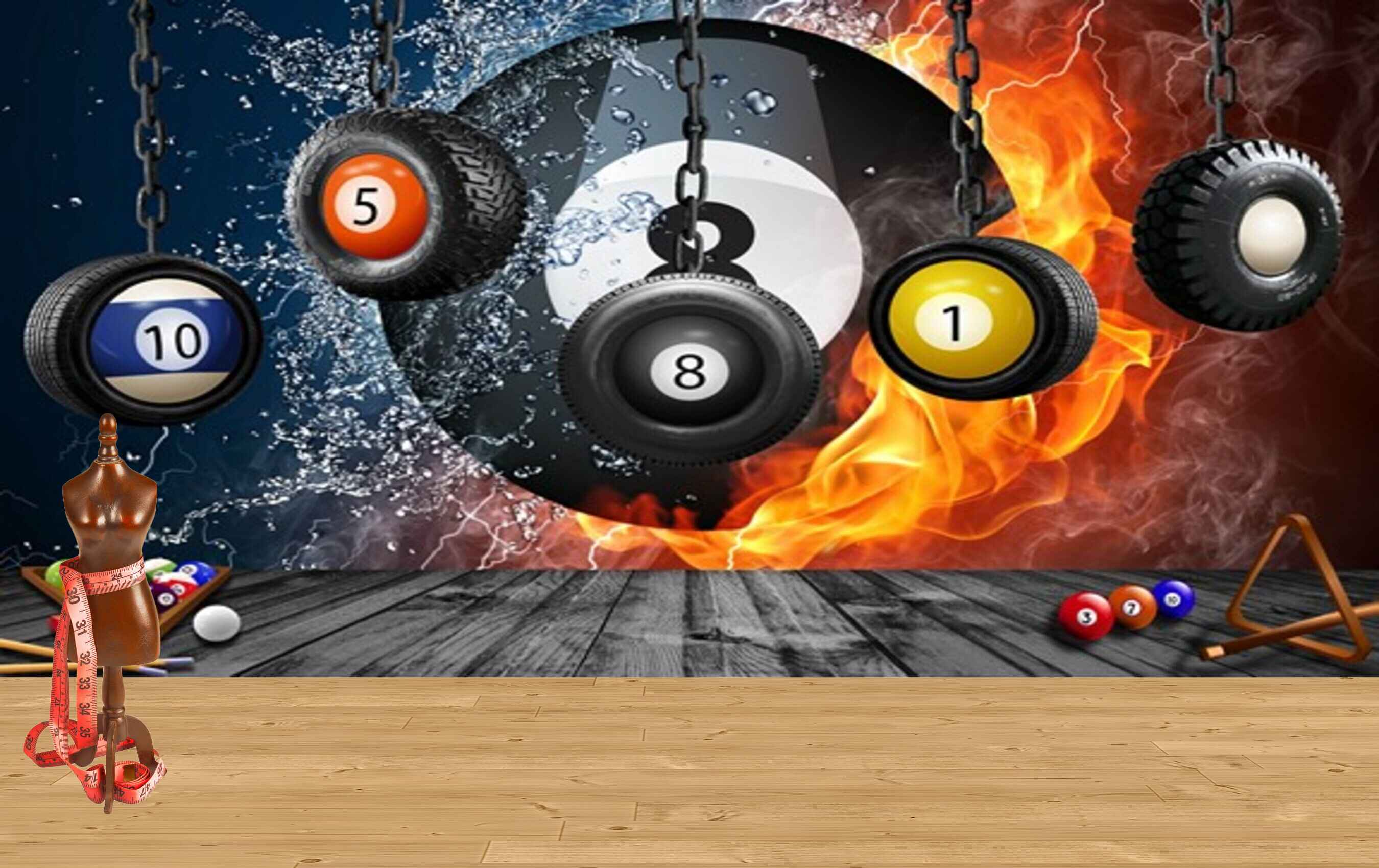 Avikalp MWZ3599 Hanging Tyres Billiards Balls Fire HD Wallpaper for Gym Fitness Avikalp MWZ3599 Hanging Tyres Billiards Balls Fire HD Wallpaper for Gym Fitness