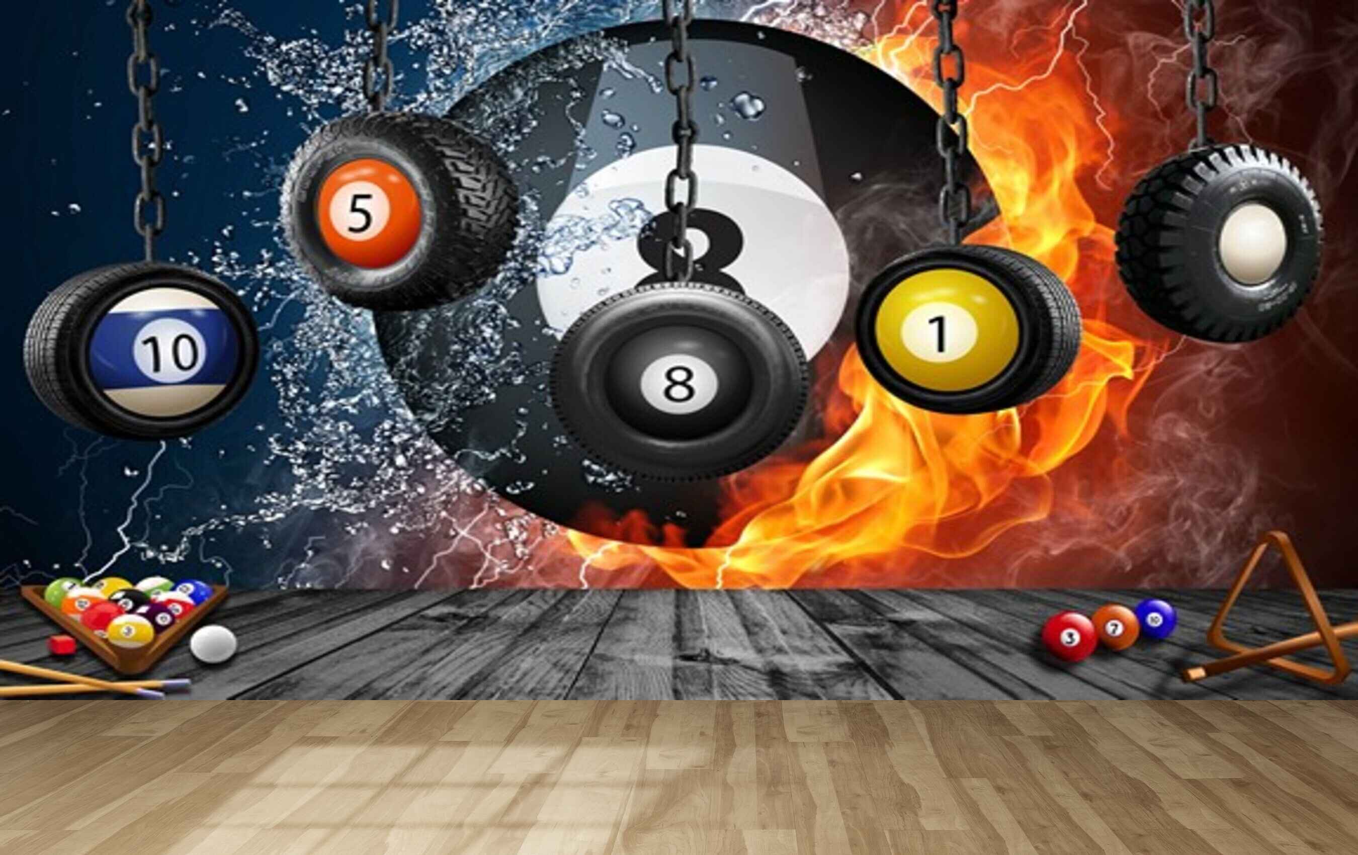 Avikalp MWZ3599 Hanging Tyres Billiards Balls Fire HD Wallpaper for Gym Fitness Avikalp MWZ3599 Hanging Tyres Billiards Balls Fire HD Wallpaper for Gym Fitness