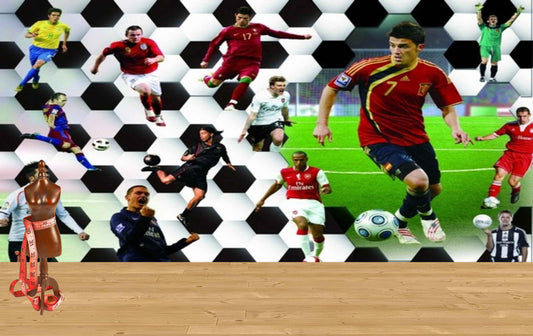 Avikalp MWZ3600 Foot Ball Players Young Boys HD Wallpaper for Gym Fitness