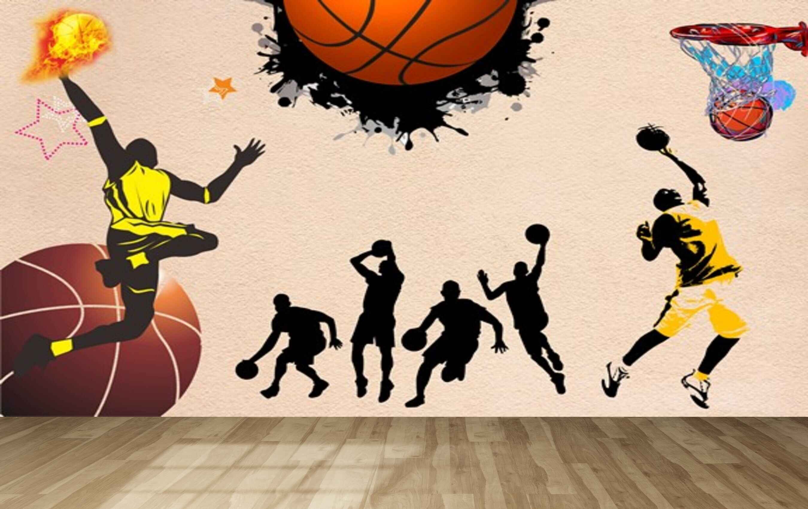 Avikalp MWZ3608 Basket Balls Players Young Boys HD Wallpaper for Gym Fitness Avikalp MWZ3608 Basket Balls Players Young Boys HD Wallpaper for Gym Fitness