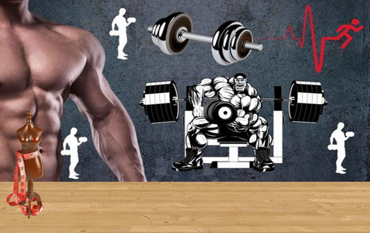 Avikalp MWZ3609 Dumbbells Weight Lifting Mens Wrestling HD Wallpaper for Gym Fitness