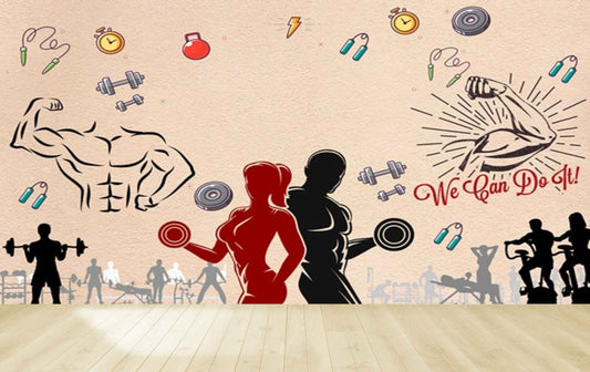 Avikalp MWZ3611 Dumbbells Weight Lifting Wrestling Exercise HD Wallpaper for Gym Fitness