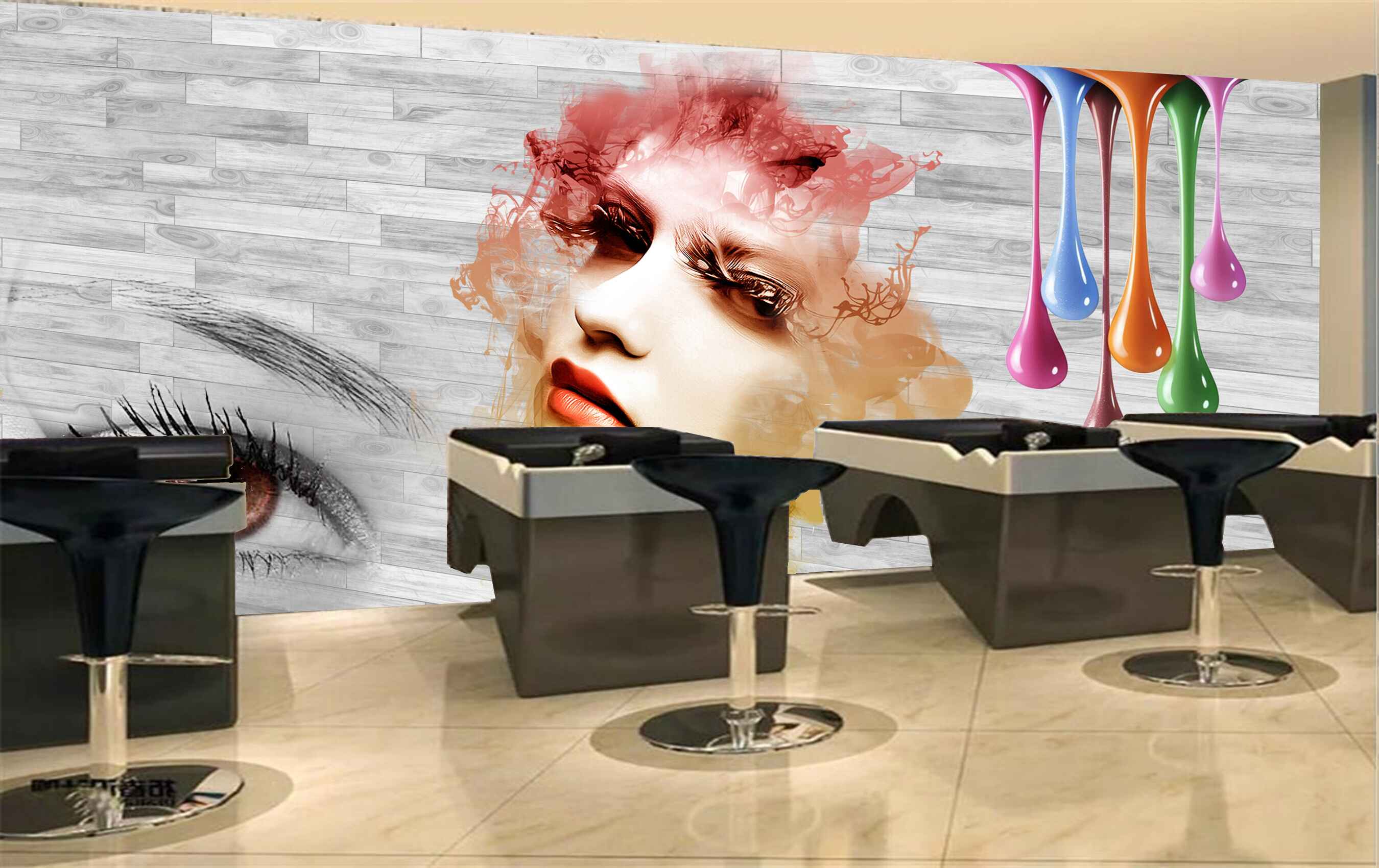 Avikalp MWZ3628 Eyes Girl Face Rainbow Colours Nails Paint HD Wallpaper for Salon Parlour Avikalp MWZ3628 Eyes Girl Face Rainbow Colours Nails Paint HD Wallpaper for Salon Parlour