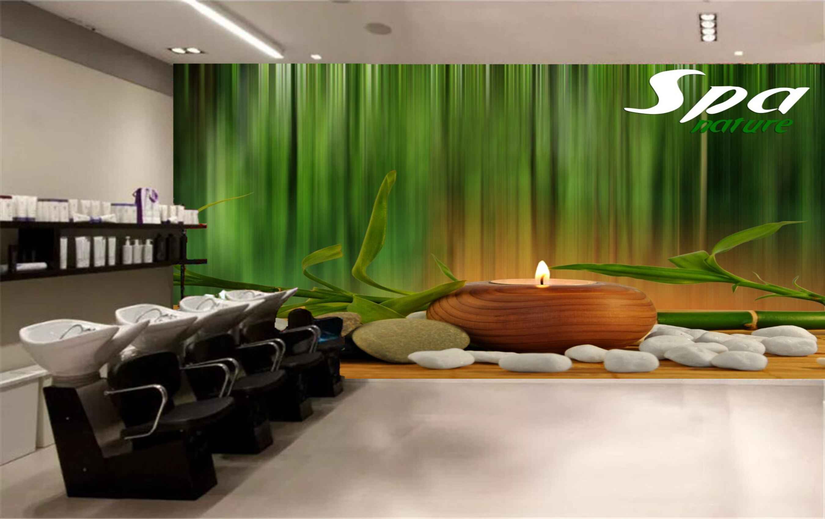 Avikalp MWZ3690 Spa Nature Candle Stones Green Leaves HD Wallpaper for Spa Avikalp MWZ3690 Spa Nature Candle Stones Green Leaves HD Wallpaper for Spa