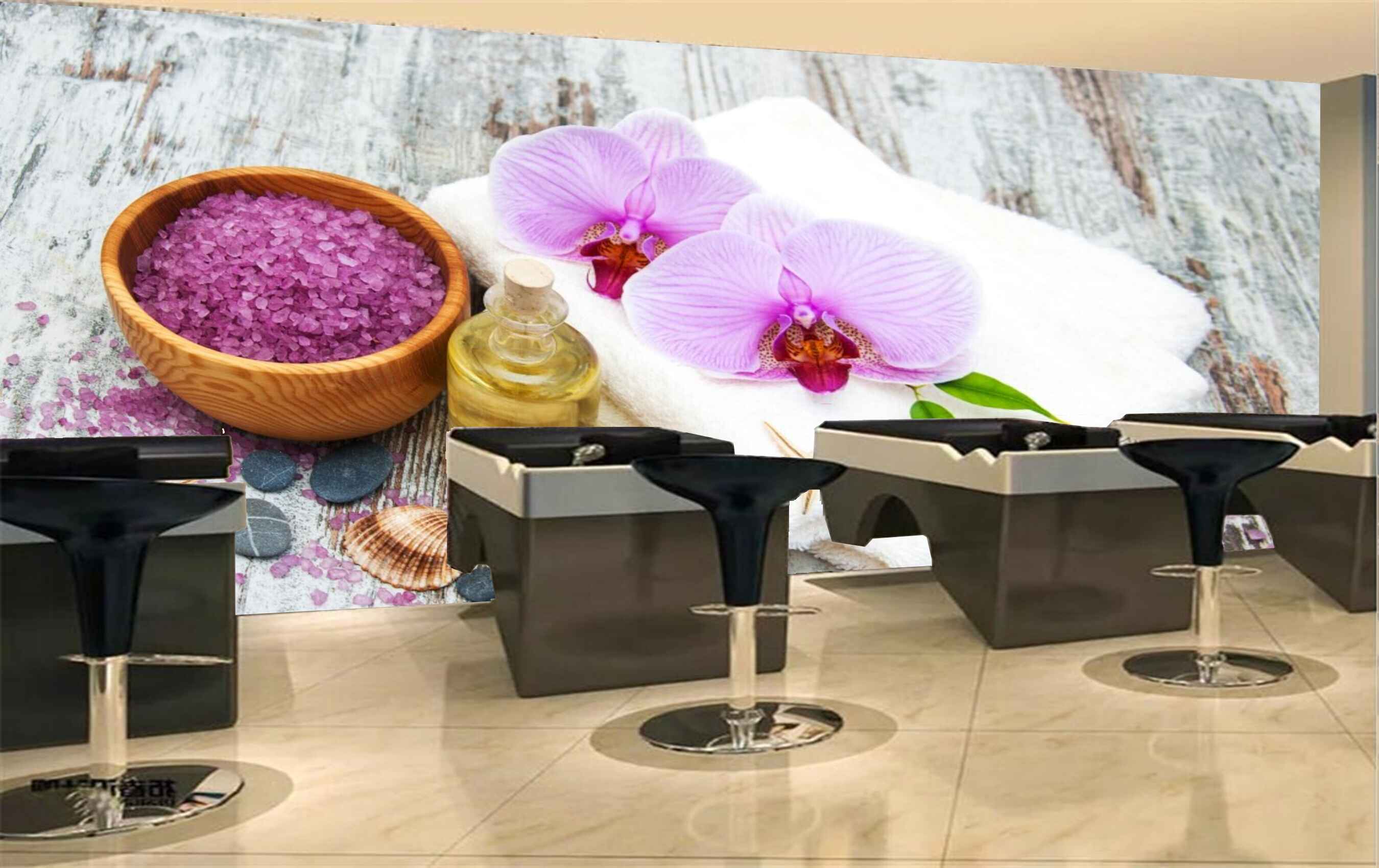 Avikalp MWZ3738 Pink White Flowers Scent Candle Leaves Stones HD Wallpaper for Spa Avikalp MWZ3738 Pink White Flowers Scent Candle Leaves Stones HD Wallpaper for Spa