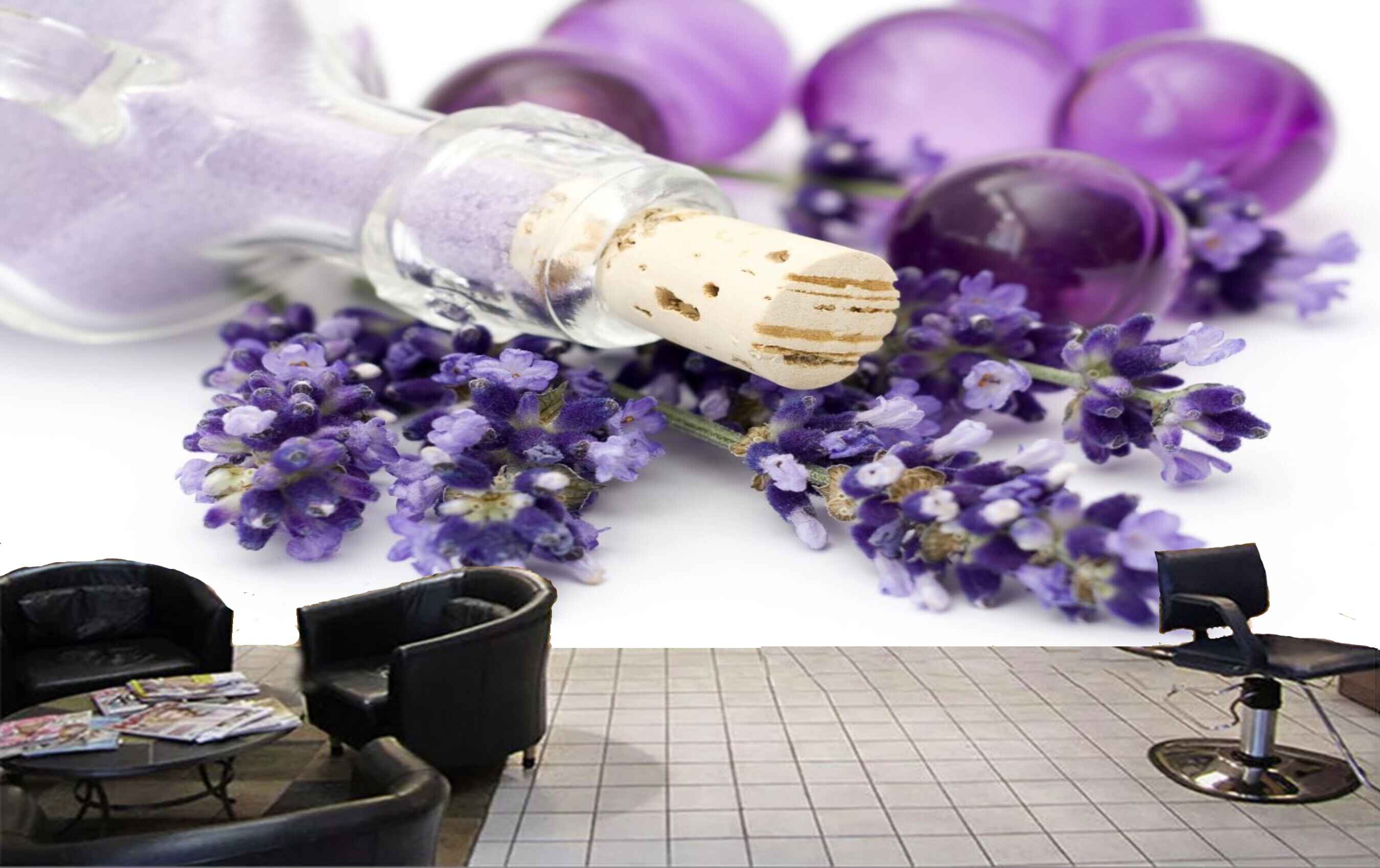 Avikalp MWZ3754 Purple Flowers Bubbles Bottle HD Wallpaper for Spa Avikalp MWZ3754 Purple Flowers Bubbles Bottle HD Wallpaper for Spa