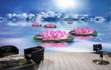 Avikalp MWZ3767 Pink Lotus Flowers Clouds River HD Wallpaper for Spa Avikalp MWZ3767 Pink Lotus Flowers Clouds River HD Wallpaper for Spa