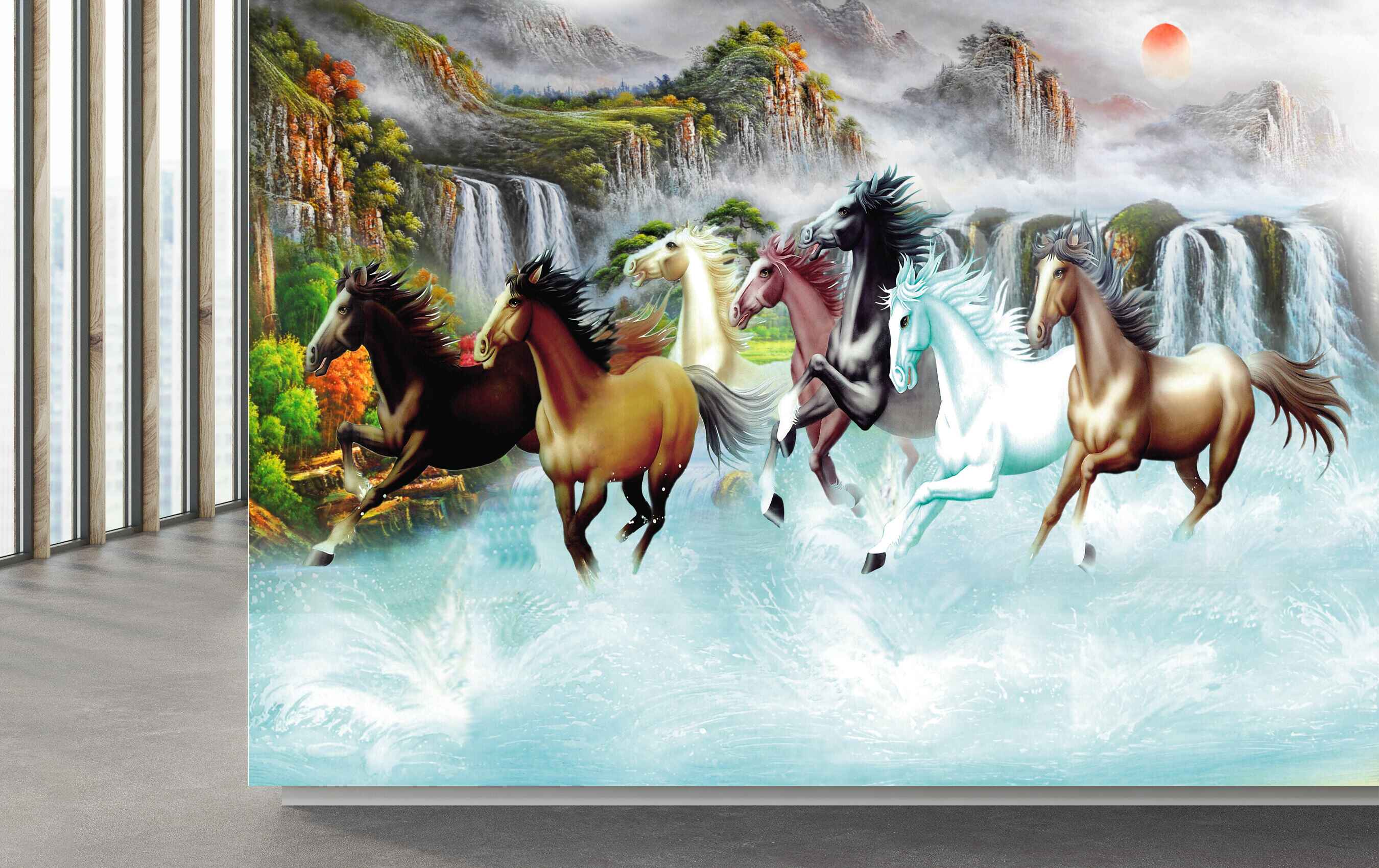 Avikalp MWZ3771 Seven 7 Horses Running Sun Mountains Flowers Plants HD Wallpaper Avikalp MWZ3771 Seven 7 Horses Running Sun Mountains Flowers Plants HD Wallpaper