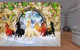 Avikalp MWZ3773 Seven 7 Horses Pink Flowers Leaves Flies HD Wallpaper Avikalp MWZ3773 Seven 7 Horses Pink Flowers Leaves Flies HD Wallpaper