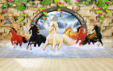 Avikalp MWZ3773 Seven 7 Horses Pink Flowers Leaves Flies HD Wallpaper Avikalp MWZ3773 Seven 7 Horses Pink Flowers Leaves Flies HD Wallpaper