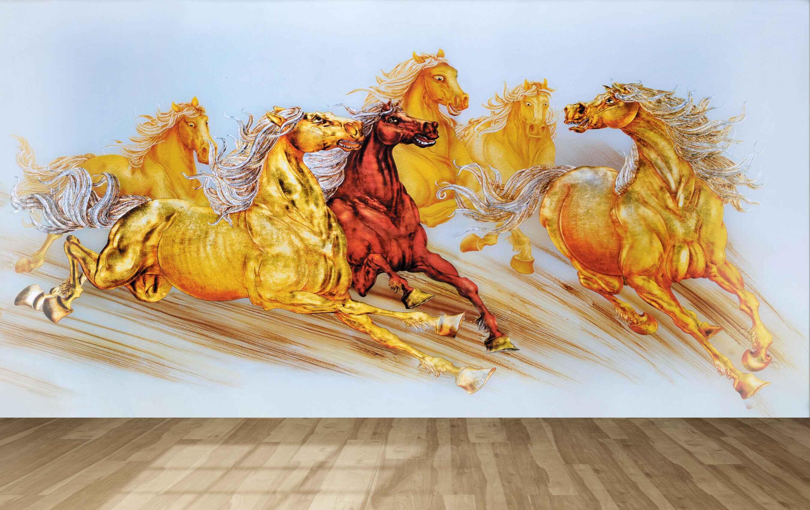 Avikalp MWZ3784 Orange Red Seven 7 Horses Racing HD Wallpaper Avikalp MWZ3784 Orange Red Seven 7 Horses Racing HD Wallpaper