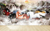 Avikalp MWZ3785 Seven 7 Horses Running Sun Birds Mountains HD Wallpaper Avikalp MWZ3785 Seven 7 Horses Running Sun Birds Mountains HD Wallpaper