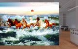 Avikalp MWZ3791 Seven 7 Horses Racing Sea Sun Clouds HD Wallpaper Avikalp MWZ3791 Seven 7 Horses Racing Sea Sun Clouds HD Wallpaper