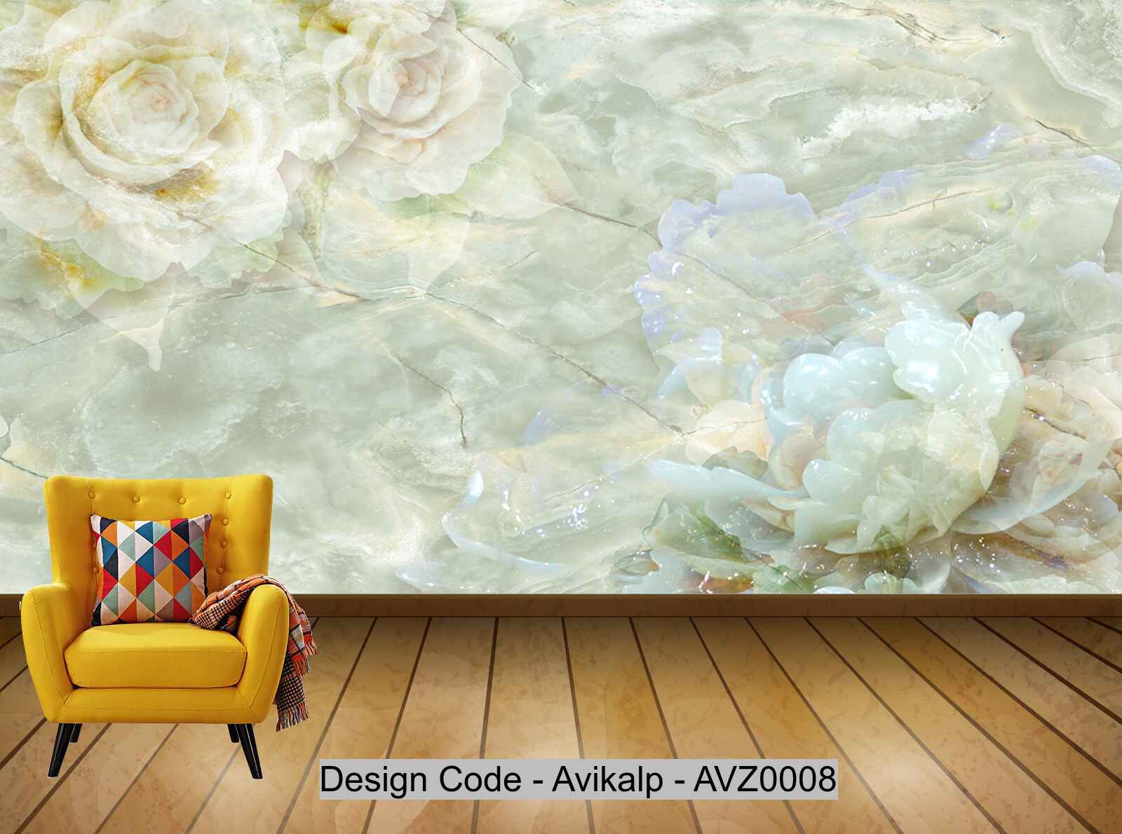 Avikalp Exclusive AVZ0008 3D Jade Carving Tv Background Wall HD 3D Wallpaper