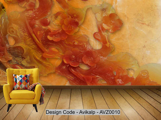 Avikalp Exclusive AVZ0010 3D Jade Carving Marble Background Wall HD 3D Wallpaper