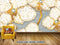 Avikalp Exclusive AVZ0040 Modern Minimalist Stone Pattern Golden Flowers Tv Background Wall HD 3D Wallpaper