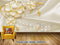 Avikalp Exclusive AVZ0045 3D Luxury Gold Jewelry Flower Swan Pearl Background Wall HD 3D Wallpaper