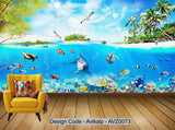 Avikalp Exclusive AVZ0073 Simple Modern Underwater World Children's Cartoon Wall HD 3D Wallpaper