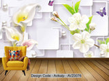 Avikalp Exclusive AVZ0076 Stylish 3D Horseshoe Flower Simple Modern Background Wall HD 3D Wallpaper