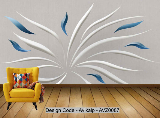 Avikalp Exclusive AVZ0087 Modern Minimalist Abstract Geometric Curved Tv Background Wall HD 3D Wallpaper