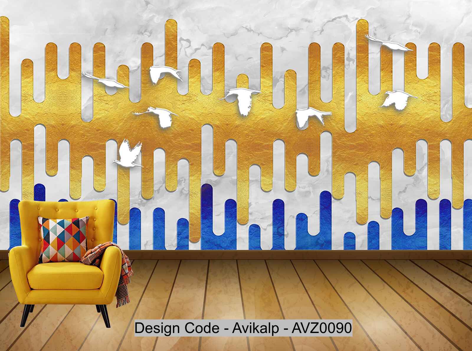 Avikalp Exclusive AVZ0090 Modern Minimalistic Geometric Abstract Block Surface Tv Background Wall HD 3D Wallpaper