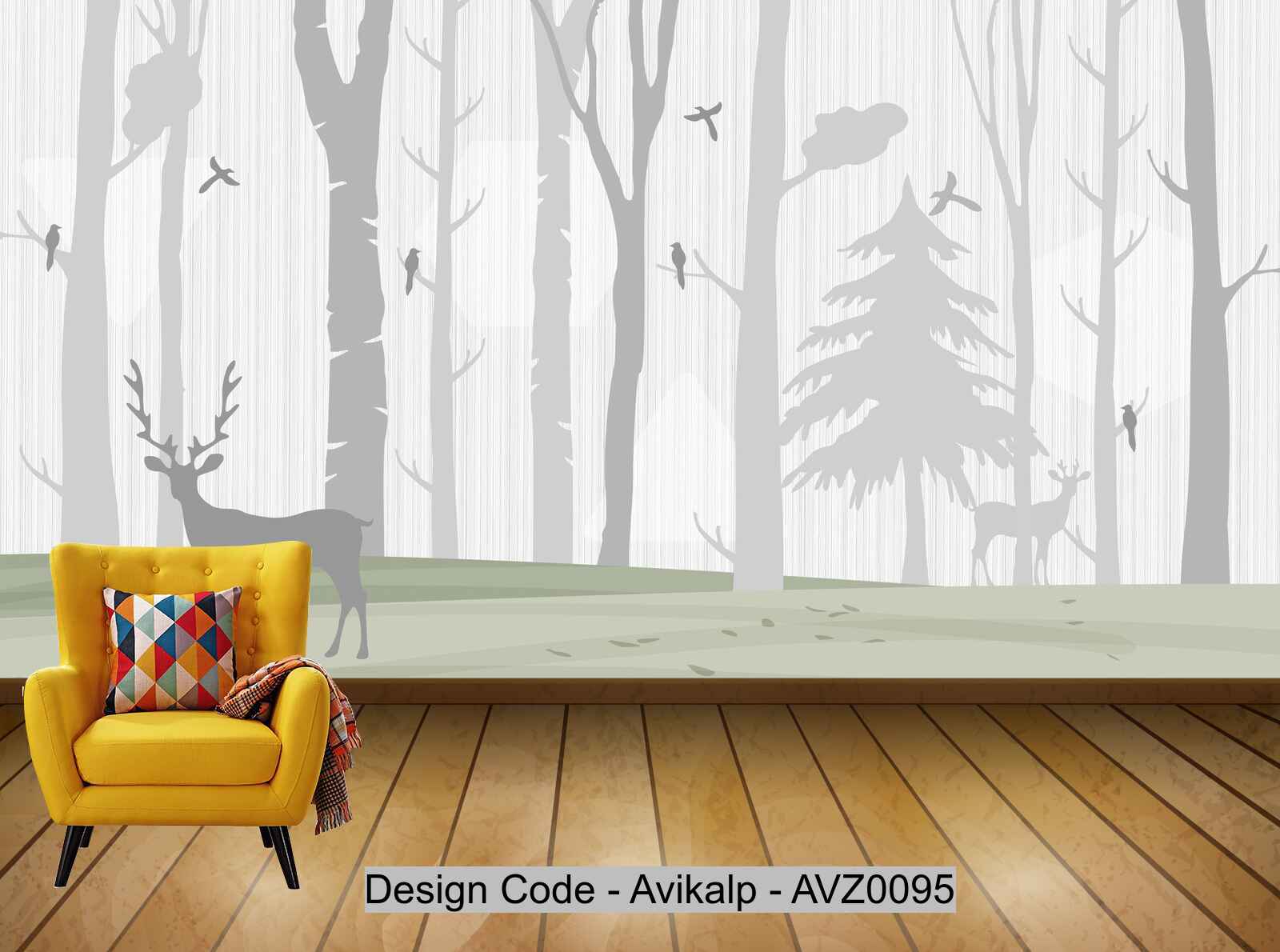 Avikalp Exclusive AVZ0095 Modern Minimalist Hand Drawn Elk Tv Background Wall HD 3D Wallpaper