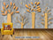 Avikalp Exclusive AVZ0124 Nordic Modern Minimalist Hand Painted Golden Trees Forest Tv Background Wall HD 3D Wallpaper