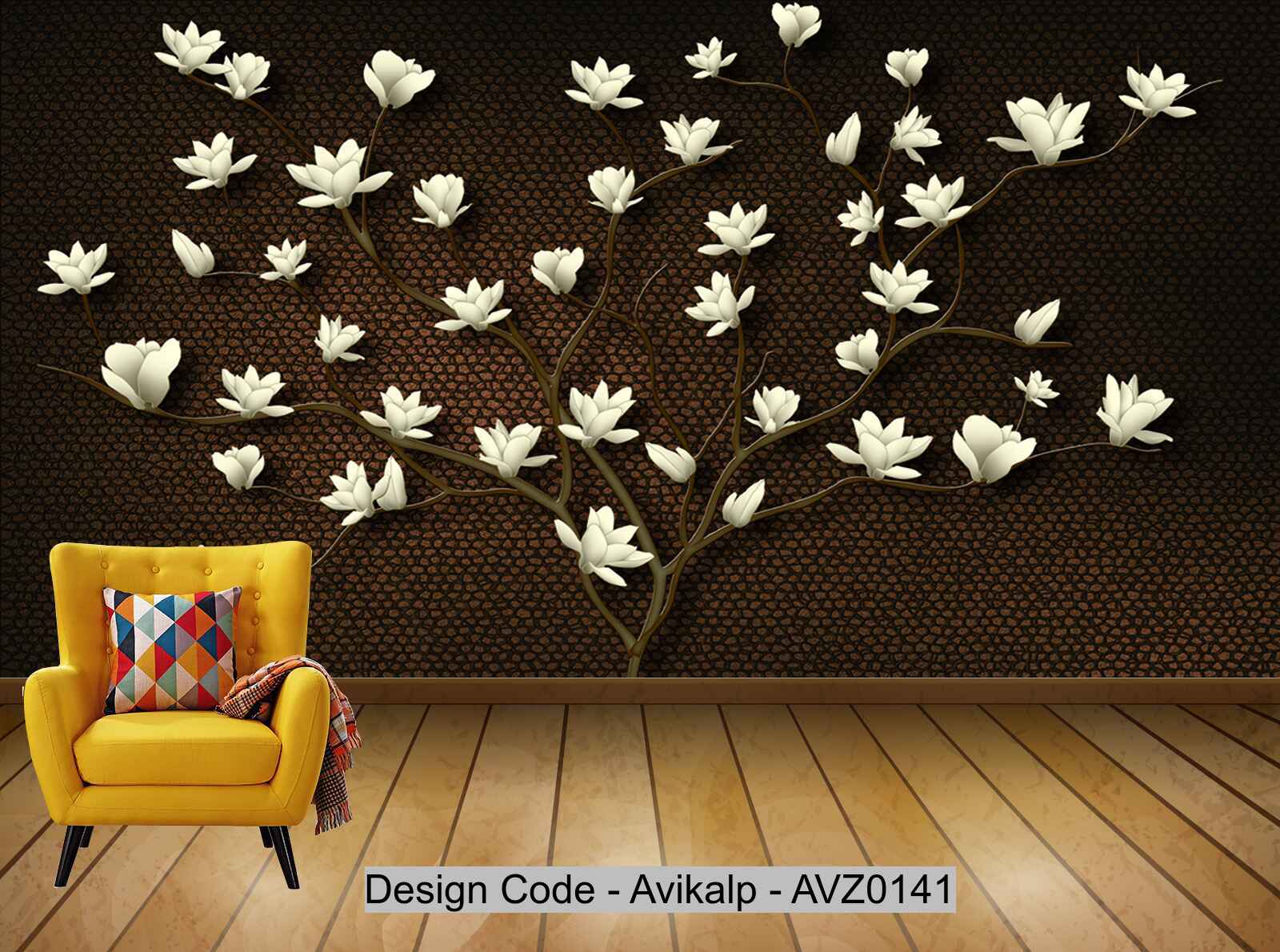 Avikalp Exclusive AVZ0141 New Modern Three Dimensional Flower Tree Personality Texture Background Wall HD 3D Wallpaper