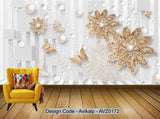 Avikalp Exclusive AVZ0172 Jane European Three Dimensional Luxury Diamond Flower HD 3D Wallpaper