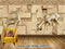 Avikalp Exclusive AVZ0179 Modern 3d Three Dimensional Wooden Board Embossed Golden Deer Tv Background Wall HD 3D Wallpaper